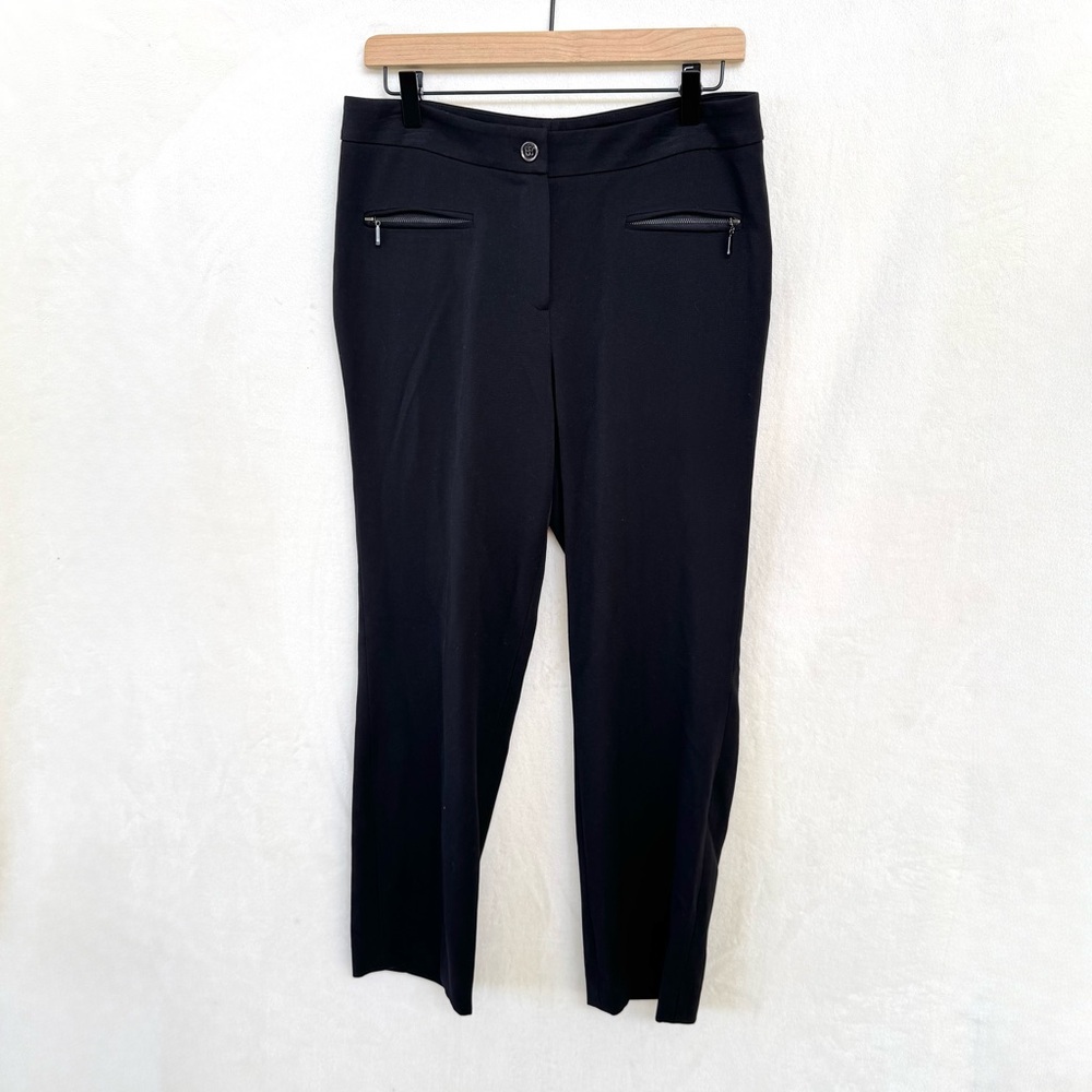 Insight Black Straight Leg Cropped Pant w/ Decorative Zipper Pockets